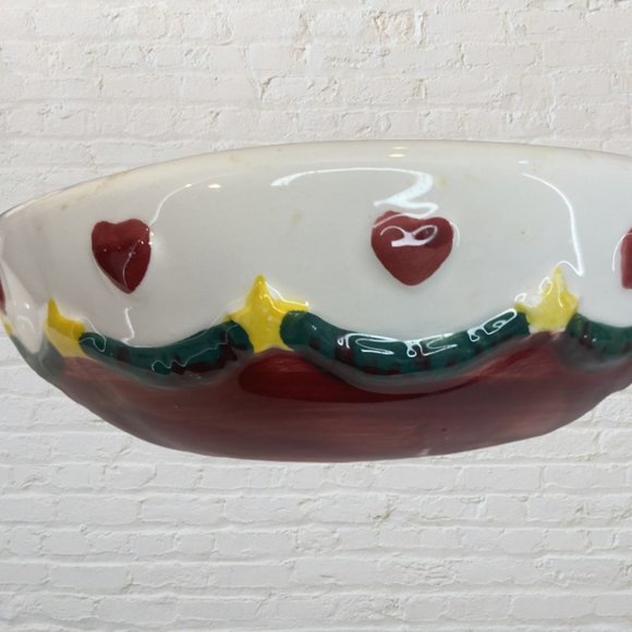 VINTAGE SERVEWARE -- Christmas Chip & Dip/Cheese Ball/Snack Bowl, Santa, Frosty - Picture 5 of 7